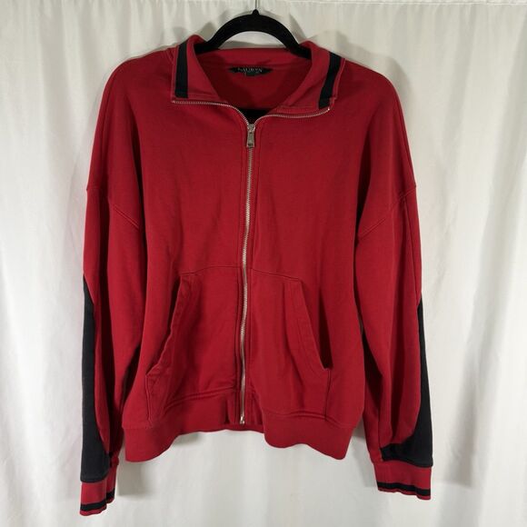 Lauren Ralph Lauren Jacket Women's Large Red Full Zip Long Sleeve Pockets - Picture 1 of 11